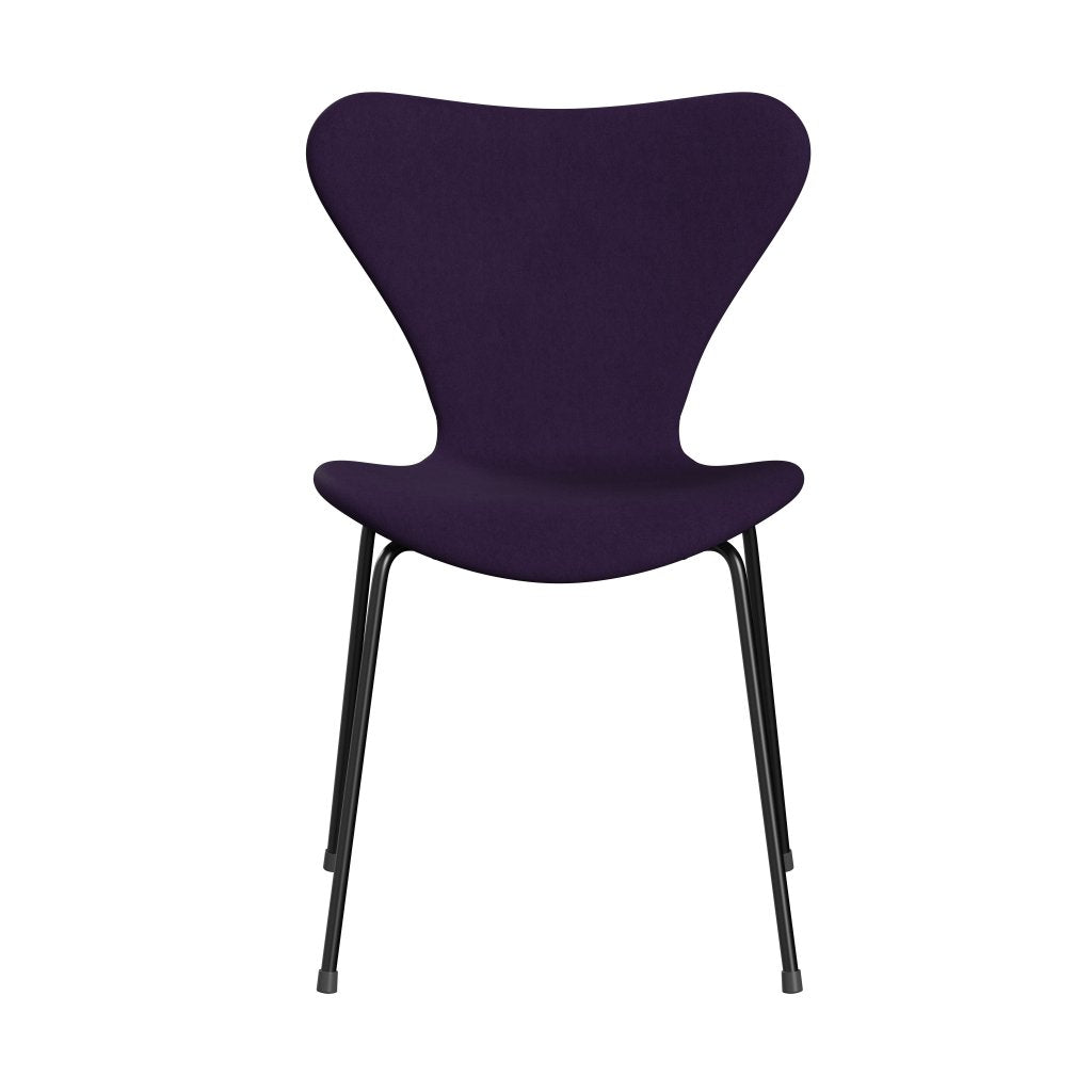 Fritz Hansen 3107 Chair Full Upholstery, Black/Comfort Violet Dark