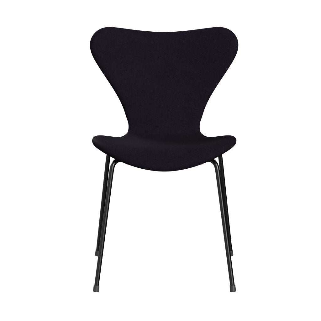 Fritz Hansen 3107 Chair Full Upholstery, Black/Comfort Violet Red