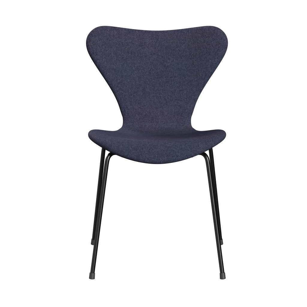 Fritz Hansen 3107 Chair Full Upholstery, Black/Divina Md Cool Grey