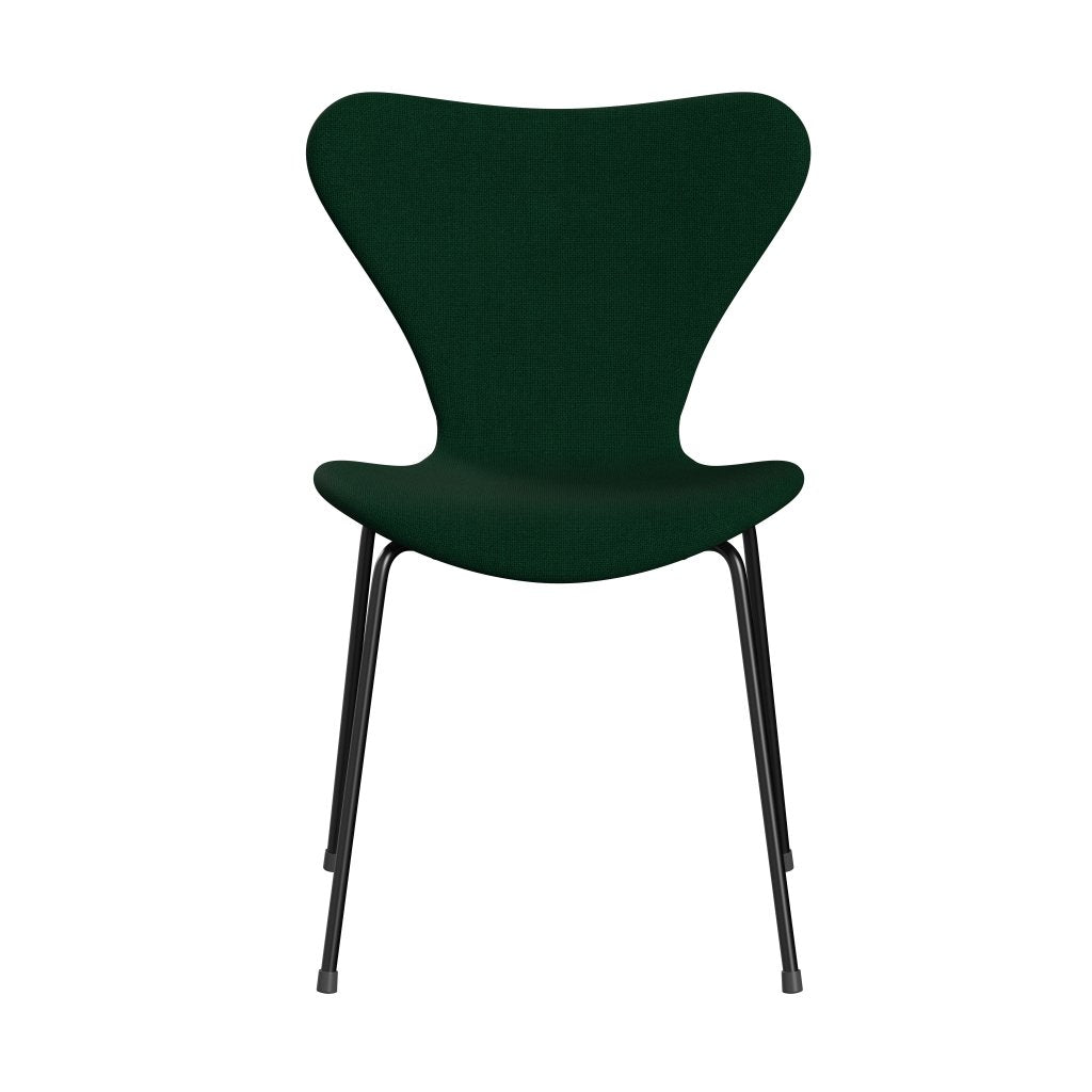 Fritz Hansen 3107 Chair Full Upholstery, Black/Hallingdal Bottle Green