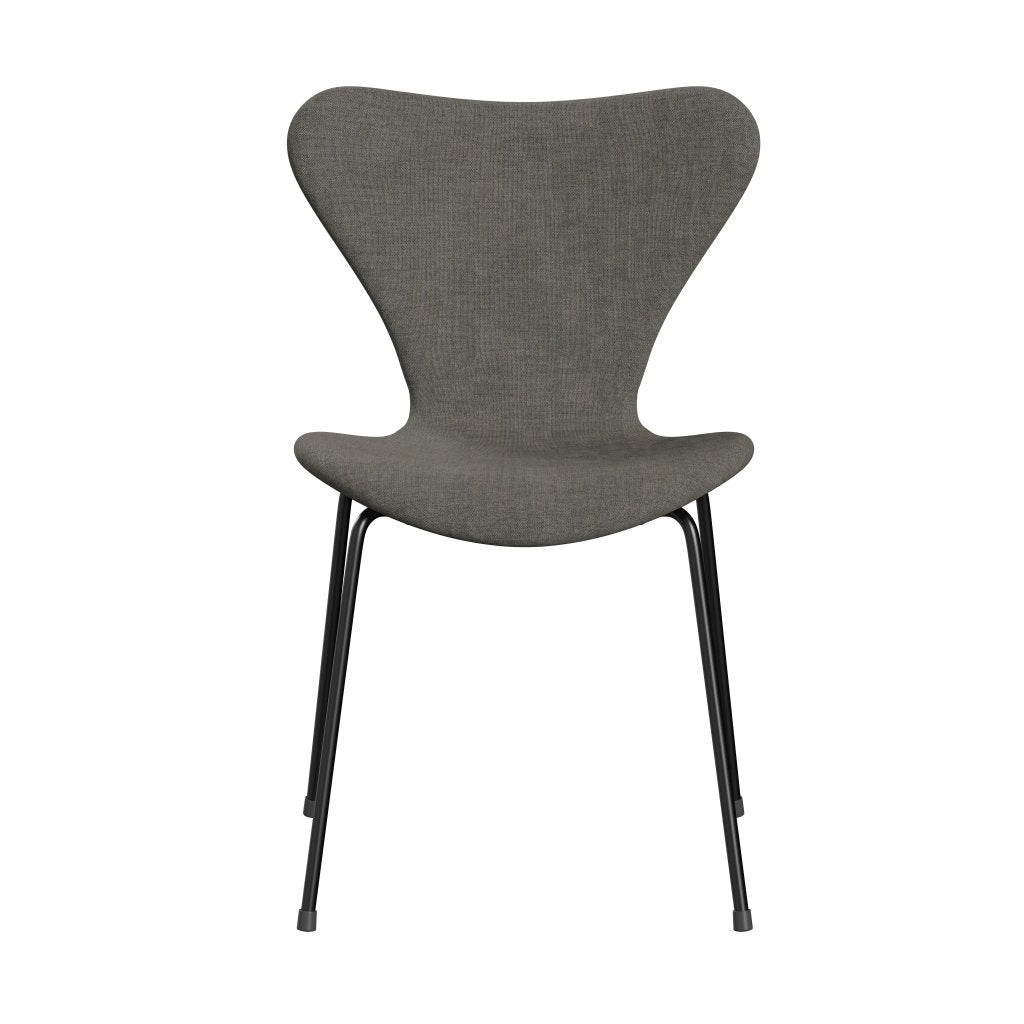 Fritz Hansen 3107 Chair Full Upholstery, Black/Remix Concrete