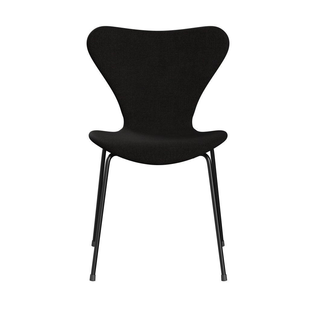 Fritz Hansen 3107 chaise complète complète, noir / remix brun foncé (REM393)