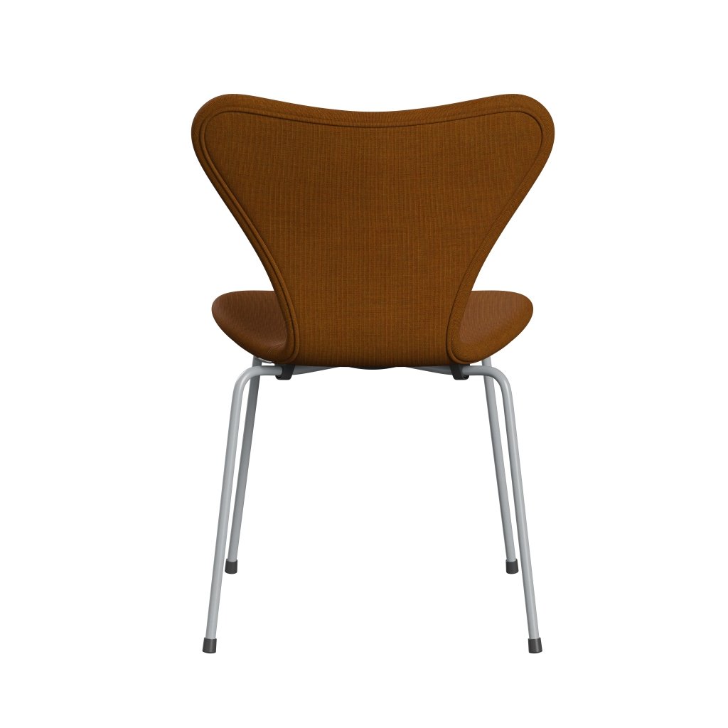 Fritz Hansen 3107 chaise complète complète, gris argenté / toile beige noire
