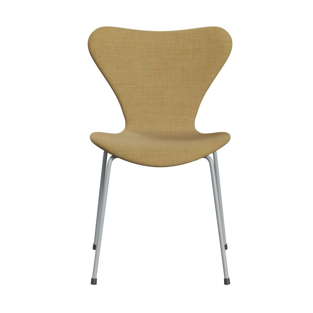 Fritz Hansen 3107 chaise complète complète, gris argenté / toile Beige légère
