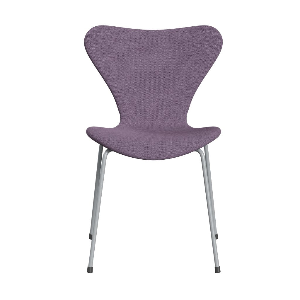 Fritz Hansen 3107 chaise complète complète, gris argenté / Capture Light Violet