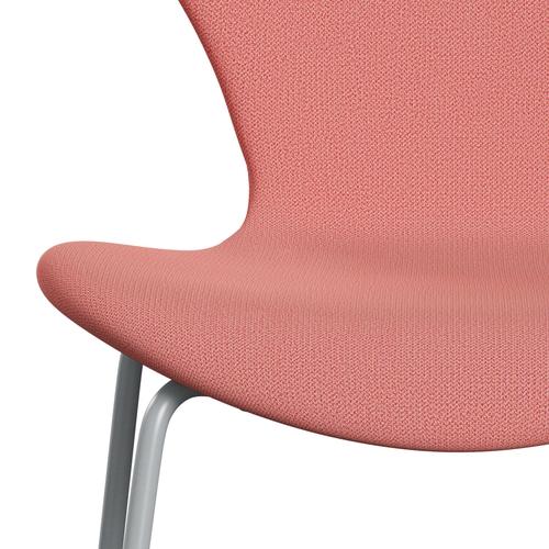 Fritz Hansen 3107 Chair Full Upholstery, Silver Grey/Capture Coral