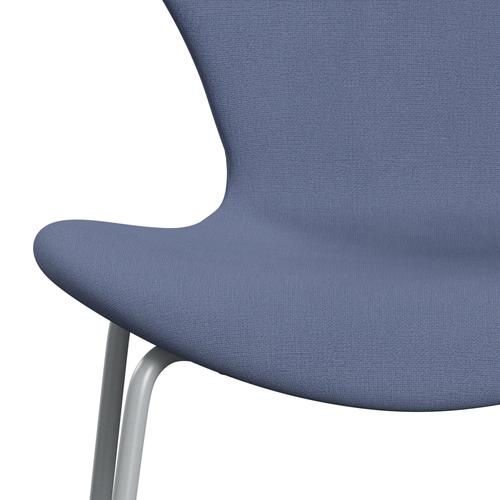 Fritz Hansen 3107 chaise complète complète, Silver Grey / ChristianShavn Light Blue Plain