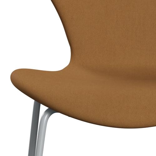 Fritz Hansen 3107 chaise complète complète, gris argenté / beige confort (C09084)