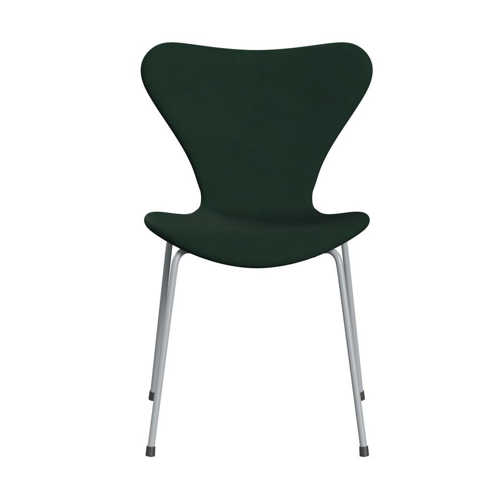Fritz Hansen 3107 Chair Full Upholstery, Silver Grey/Comfort Dark Green
