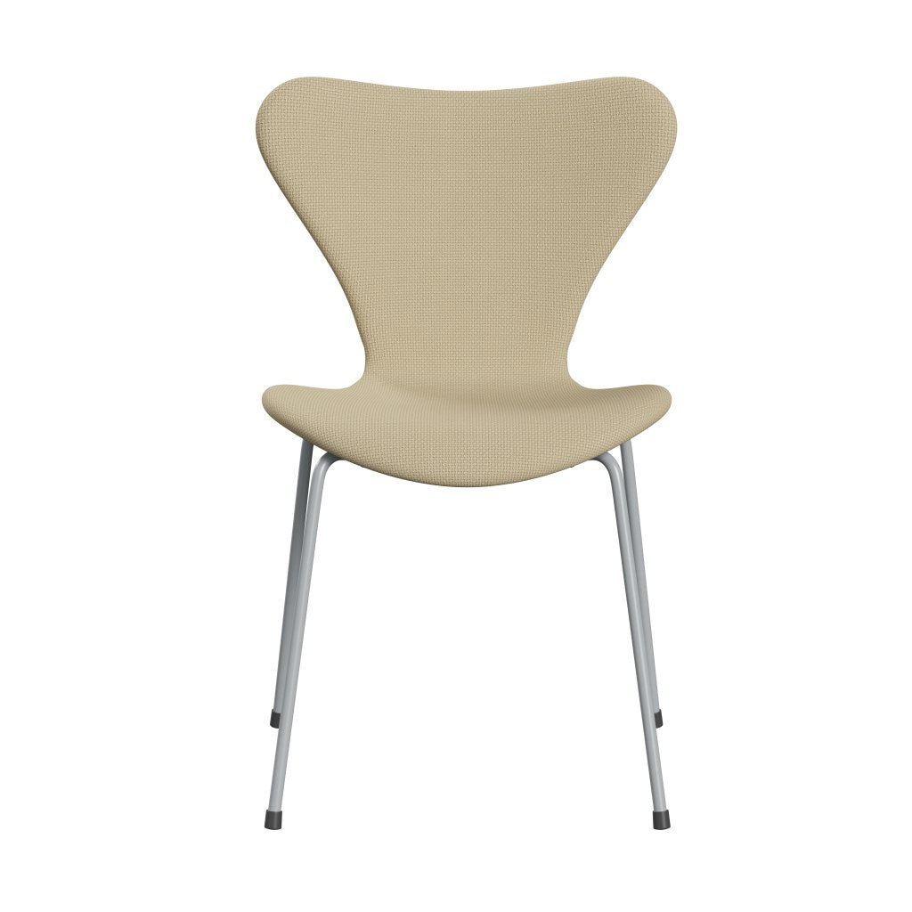 Fritz Hansen 3107 chaise complète complète, gris argenté / diablo ivoire
