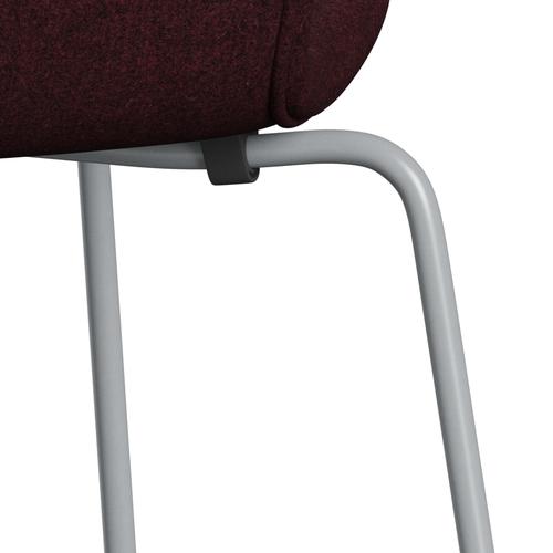 Fritz Hansen 3107 Chair Full Upholstery, Silver Grey/Divina Melange Pink Dark