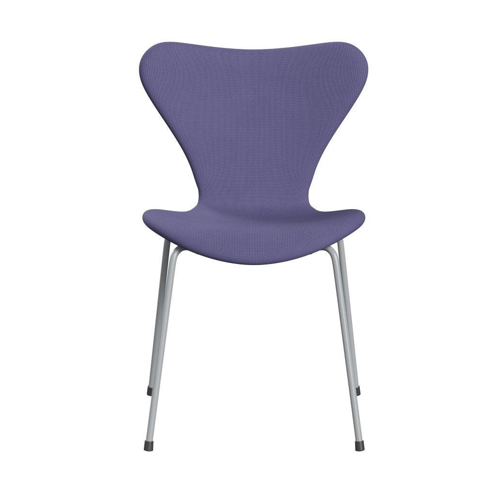 弗里茨·汉森（Fritz Hansen）3107椅子完整的内饰，银灰色/名望蓝色紫罗兰色