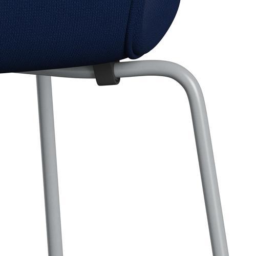 Fritz Hansen 3107 Chair Full Upholstery, Silver Grey/Fame Dark Blue (F66071)