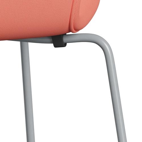 Fritz Hansen 3107 Chair Full Upholstery, Silver Grey/Fame Pink Light