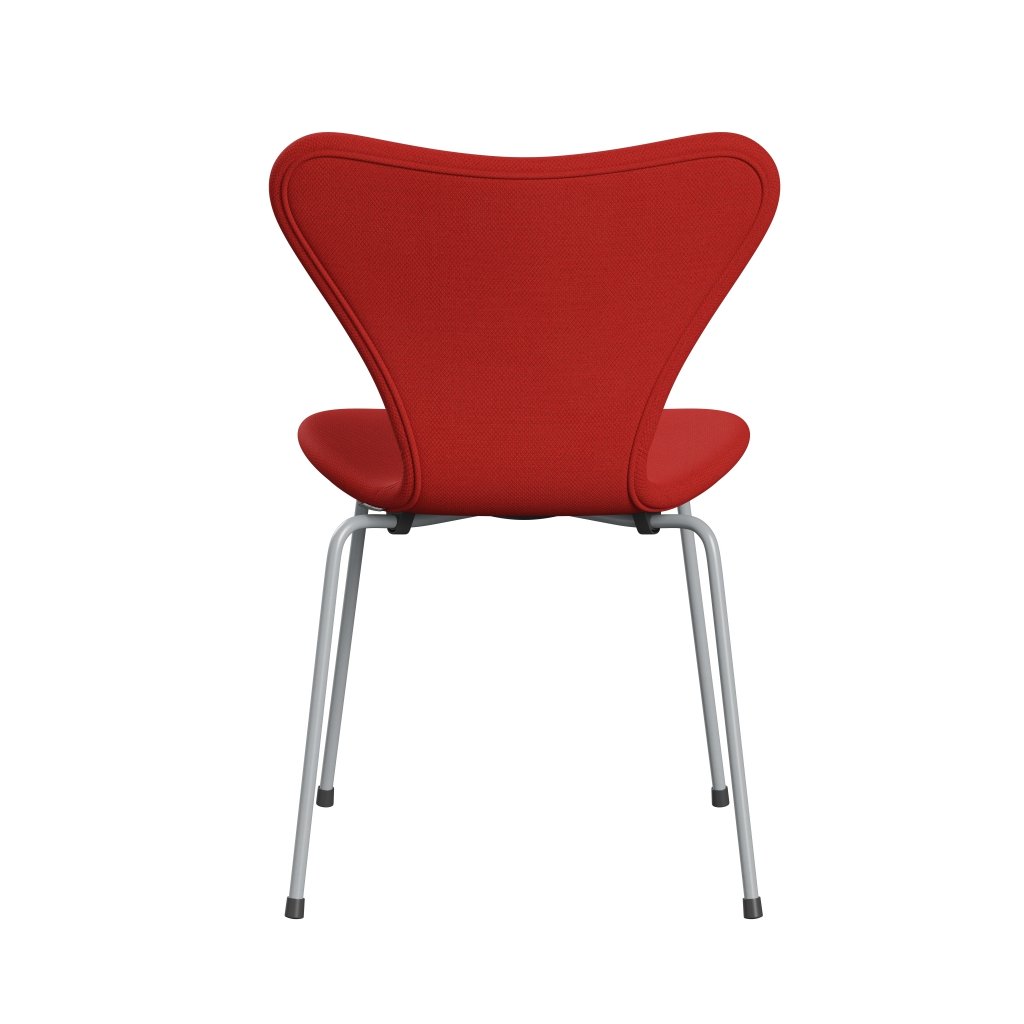 Fritz Hansen 3107 Chair Full Upholstery, Silver Grey/Fiord Red/Brick