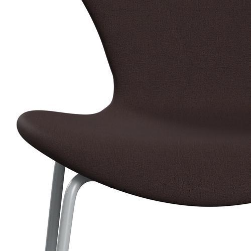 Fritz Hansen 3107 chaise complète complète, gris argenté / Remix bleu foncé (REM362)