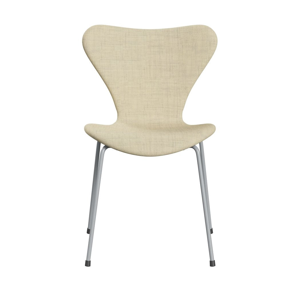 Fritz Hansen 3107 chaise complète complète, gris argenté / laine blanche