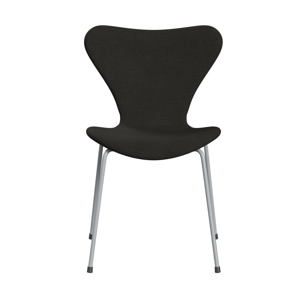Fritz Hansen 3107 Chair Full Upholstery, Silver Grey/Steelcut Trio Dark Brown