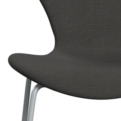 Fritz Hansen 3107 stol full møbeltrekk, sølvgrå/stålkut trio mørk grå
