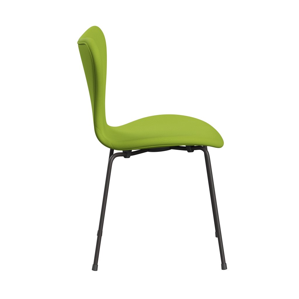 Fritz Hansen 3107 Chair Full Upholstery, Warm Graphite/Fame Neon Green