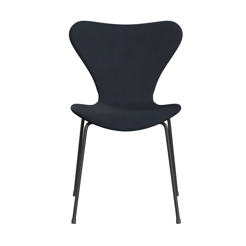 Fritz Hansen 3107 chaise complète complète, graphite chaud / Fiord Midnight Blue