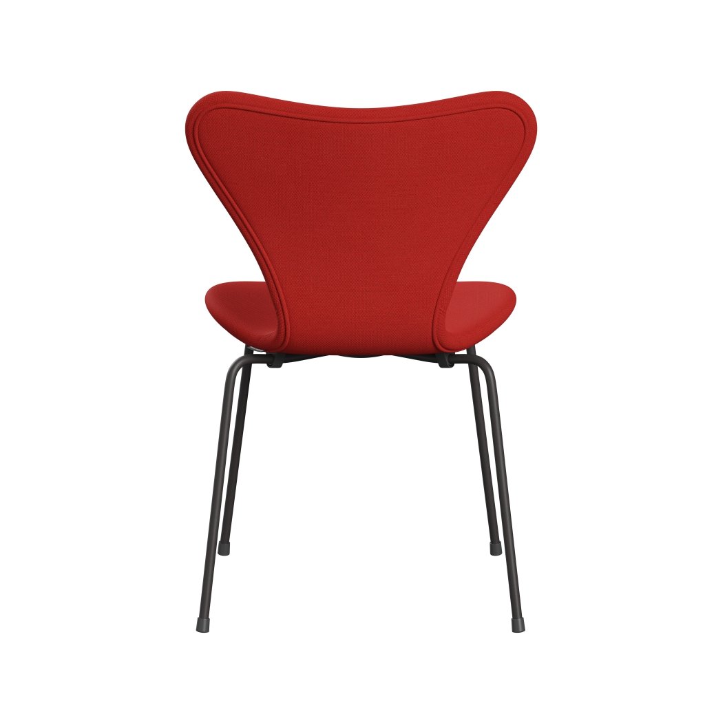 Fritz Hansen 3107 stol full møbeltrekk, varm grafitt/fiord rød/murstein