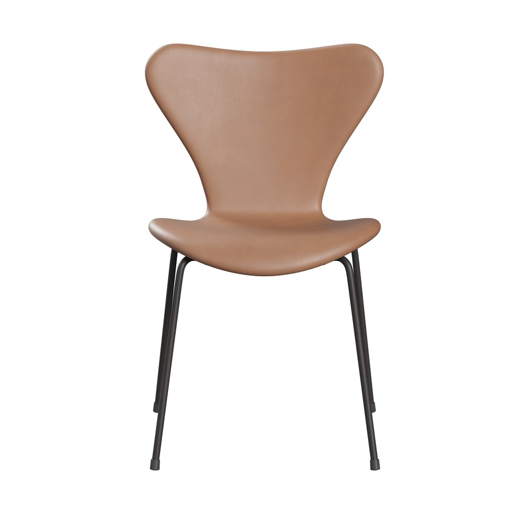Fritz Hansen 3107 Chair Full Upholstery, Warm Graphite/Rustic Leather