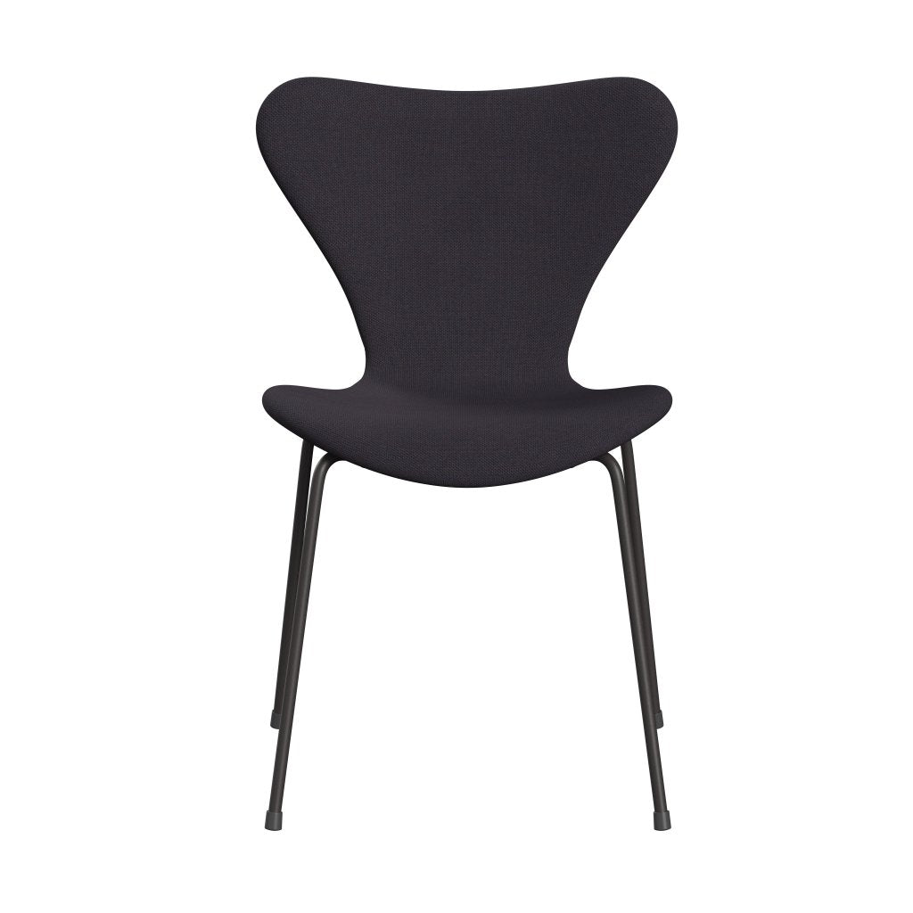 Fritz Hansen 3107 chaise complète complète, graphite chaud / trio Steelcut bleu foncé