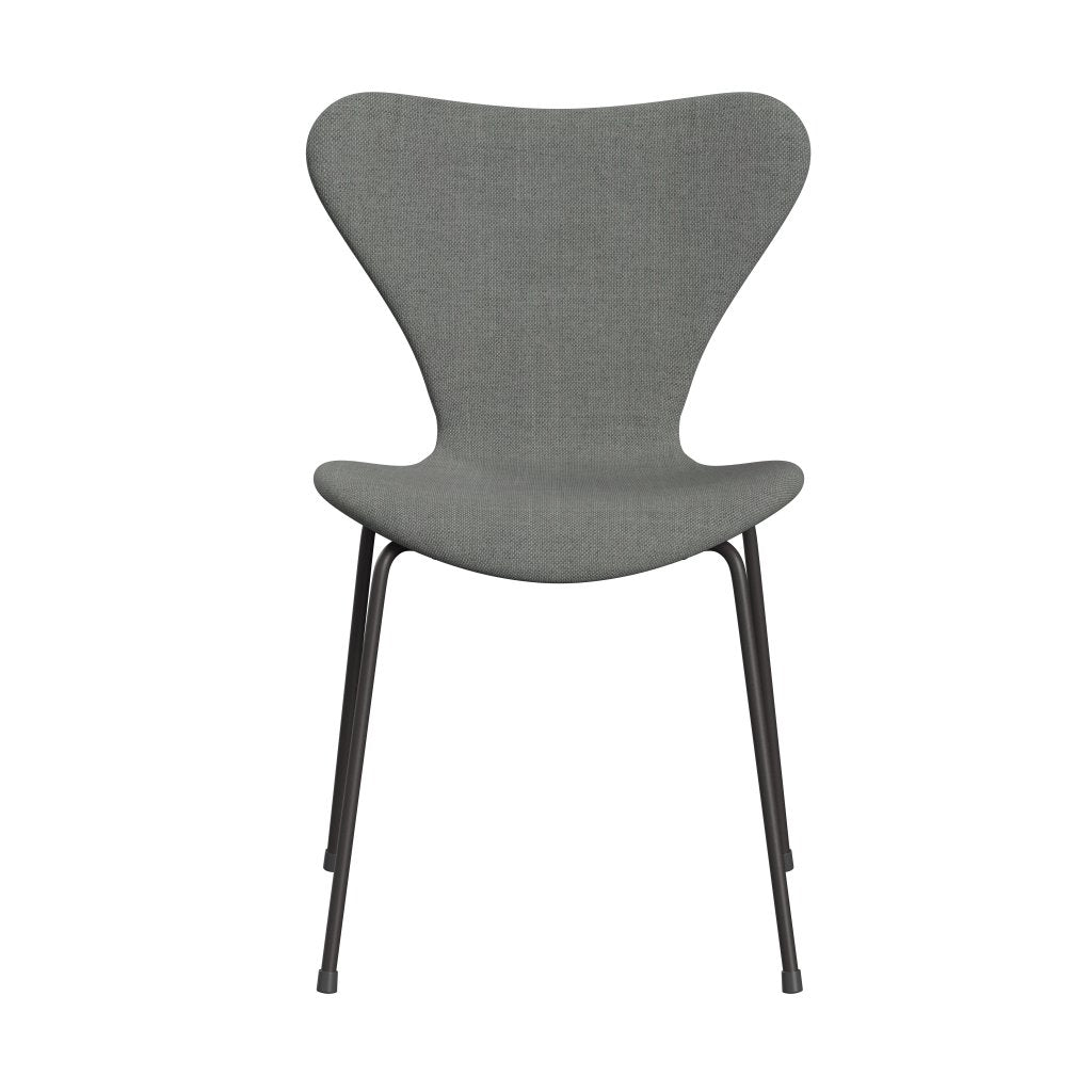 Fritz Hansen 3107 chaise pleine d'ameublement, graphite chaud / sunniva 2 gris