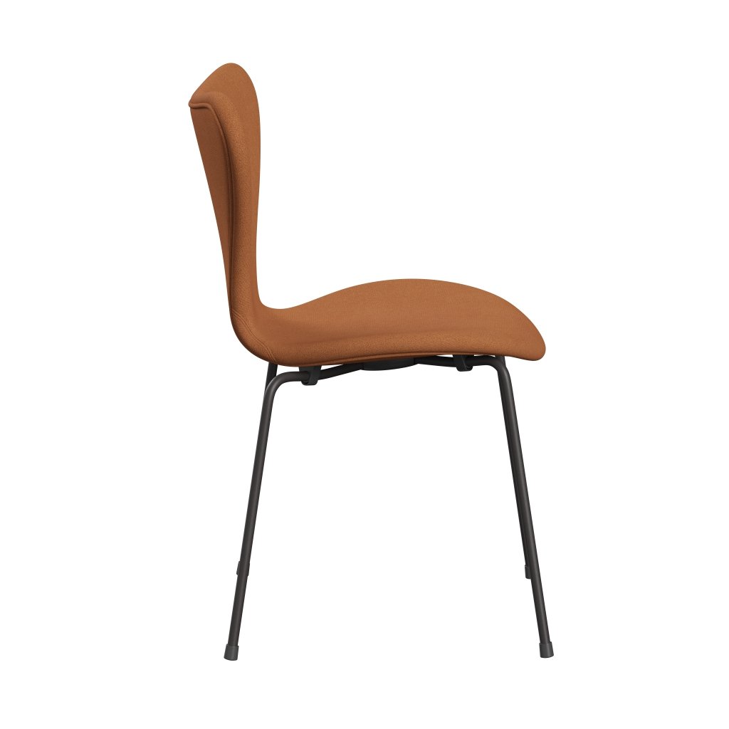 Fritz Hansen 3107 Chair Full Upholstery, Warm Graphite/Tonus Soft Orange