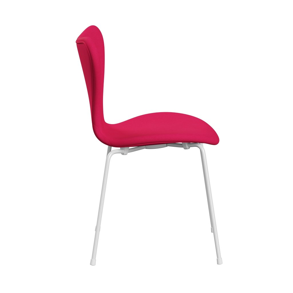 Fritz Hansen 3107 chaise complète complète, blanc / confort rose