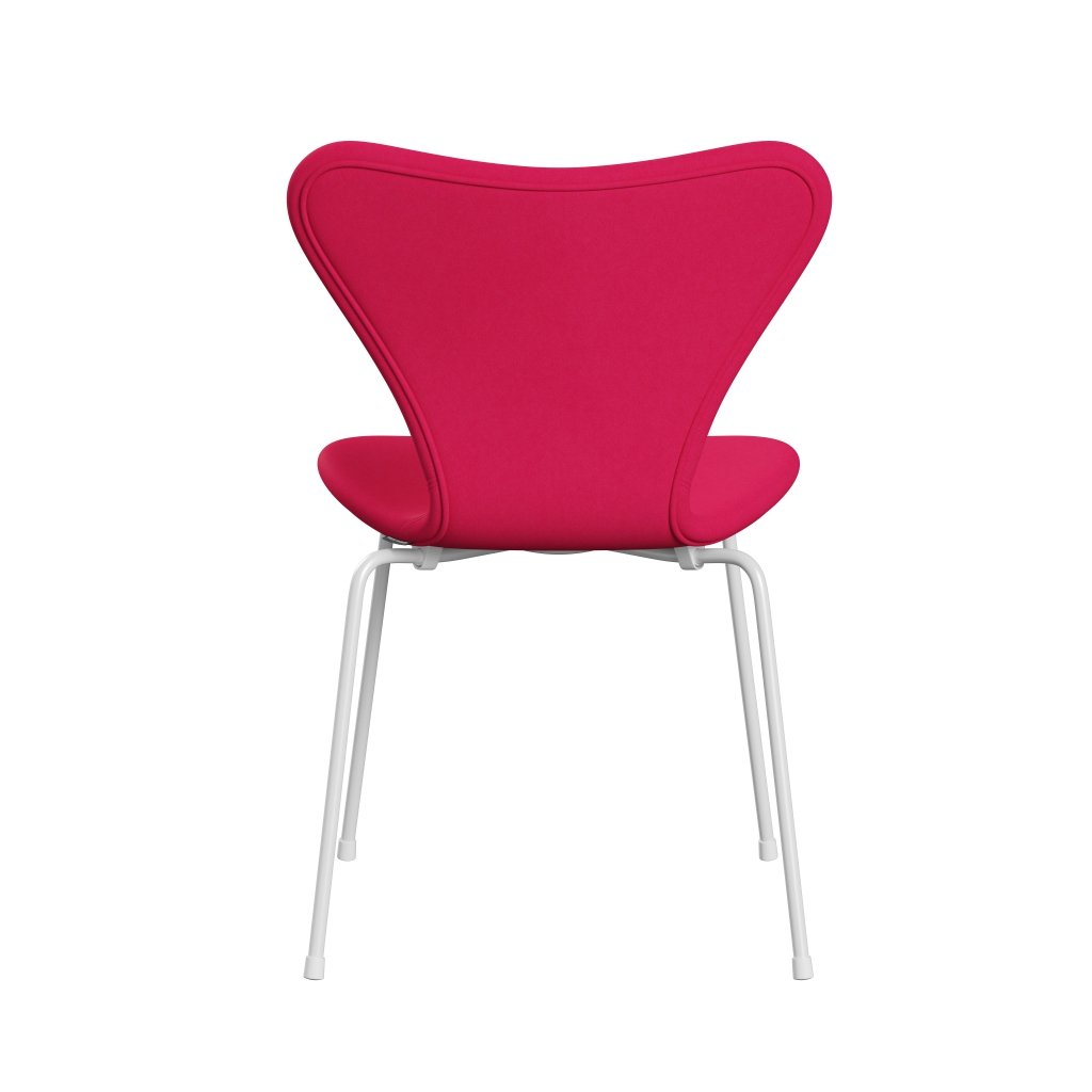 Fritz Hansen 3107 chaise complète complète, blanc / confort rose