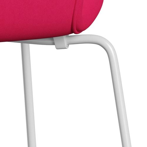 Fritz Hansen 3107 Chair Full Upholstery, White/Comfort Pink
