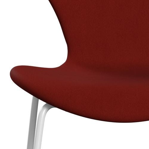 Fritz Hansen 3107 Chair Full Upholstery, White/Comfort Rust Red (C00028)