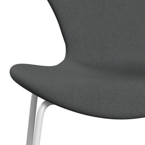 Fritz Hansen 3107 Chair Full Upholstery, White/Divina Dark Grey