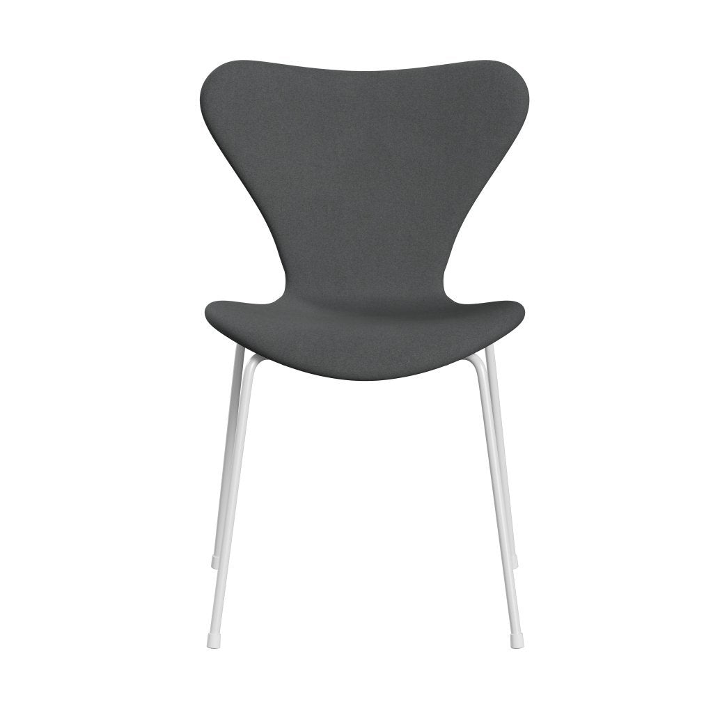 Fritz Hansen 3107 Chair Full Upholstery, White/Divina Dark Grey