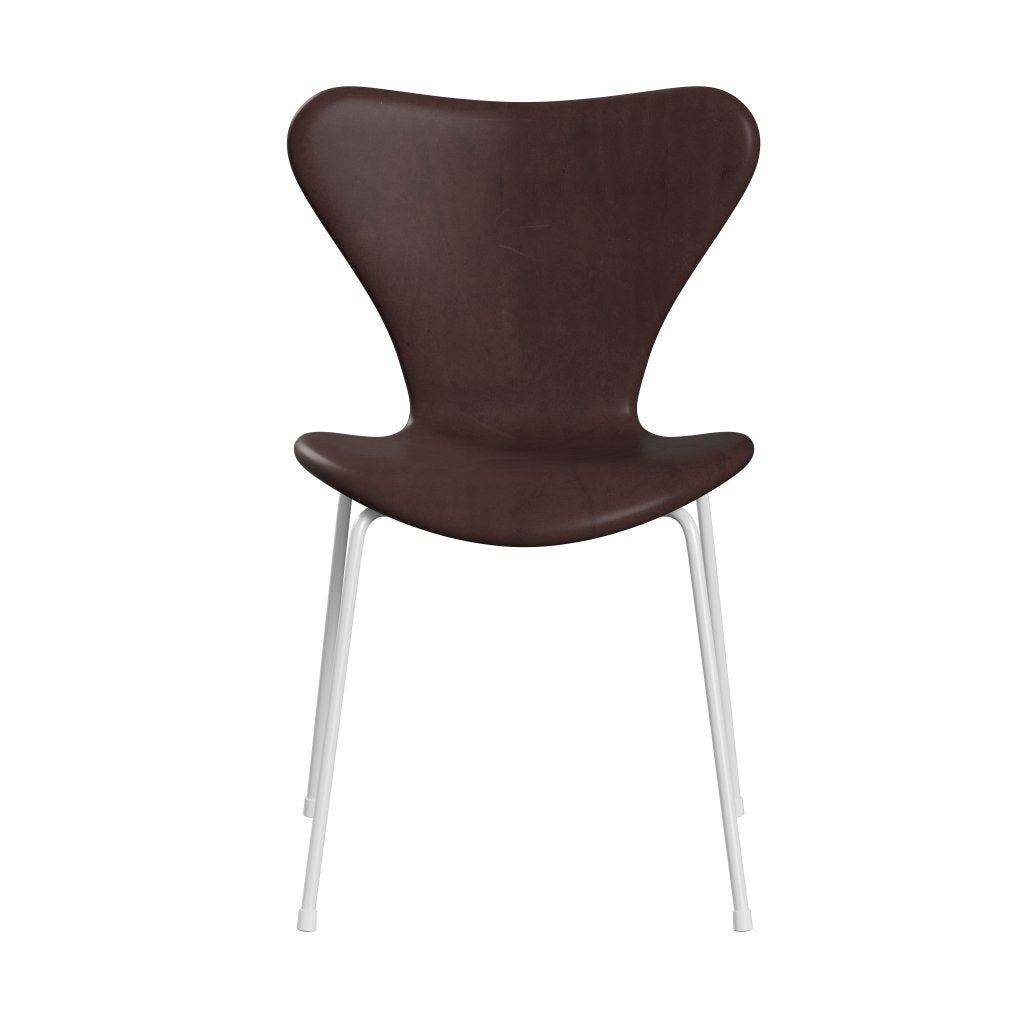 Fritz Hansen 3107 Chair Full Upholstery, White/Embrace Chocolate