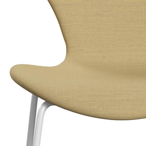 Fritz Hansen 3107 chaise complète complète, blanc / fiord fine jaune