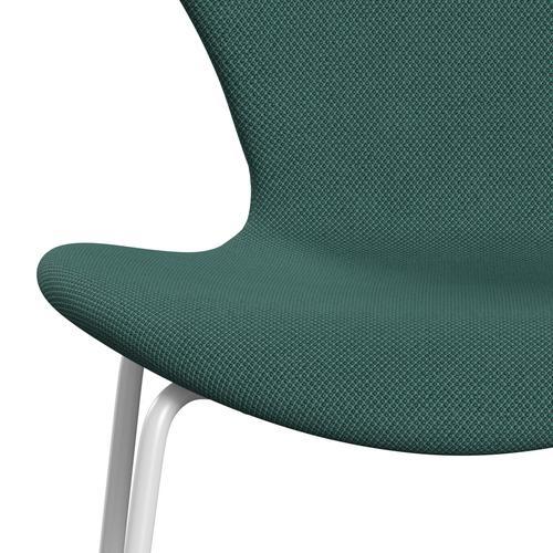 Fritz Hansen 3107 chaise complète complète, blanc / green fiord