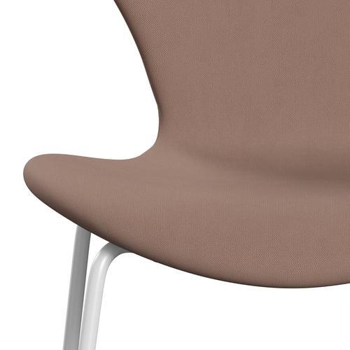 Fritz Hansen 3107 chaise complète complète, blanc / remix marron