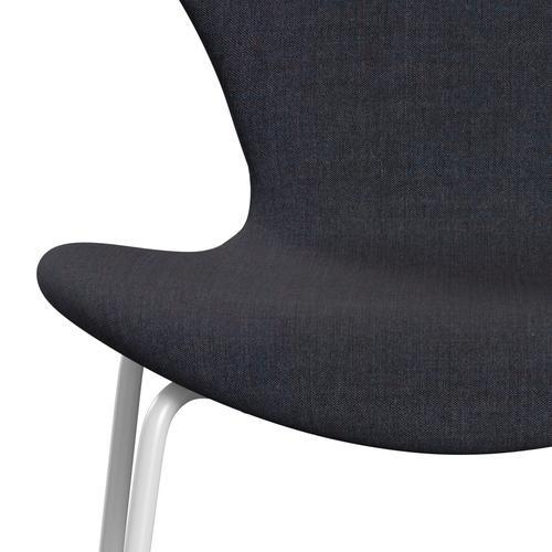 Fritz Hansen 3107 stol full møbeltrekk, hvit/remix jeans blå