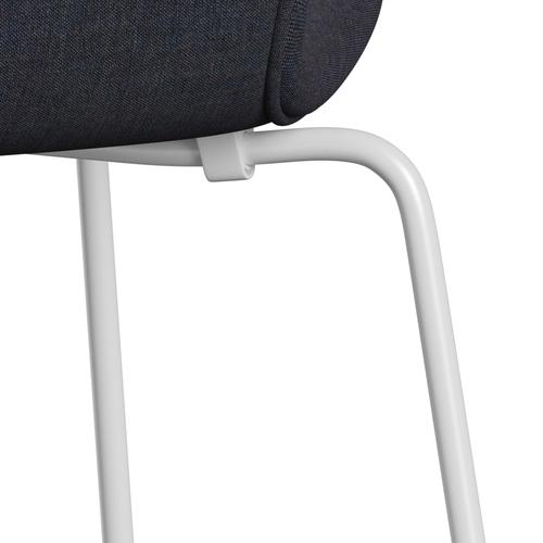 Fritz Hansen 3107 stol full møbeltrekk, hvit/remix jeans blå