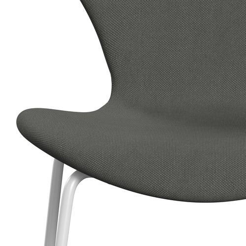 Fritz Hansen 3107 Chair Full Upholstery, White/Steelcut Grey