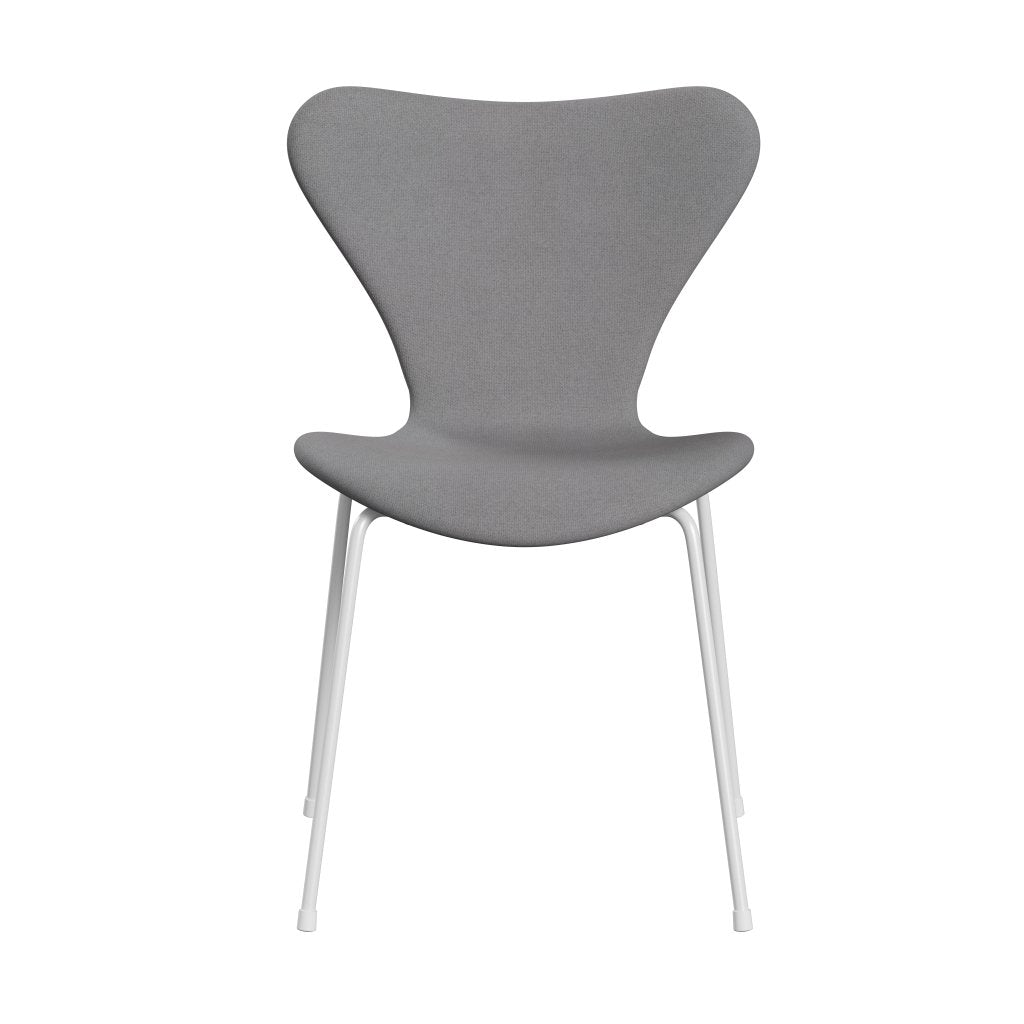 Fritz Hansen 3107 chaise complète complète, blanc / tonus gris clair