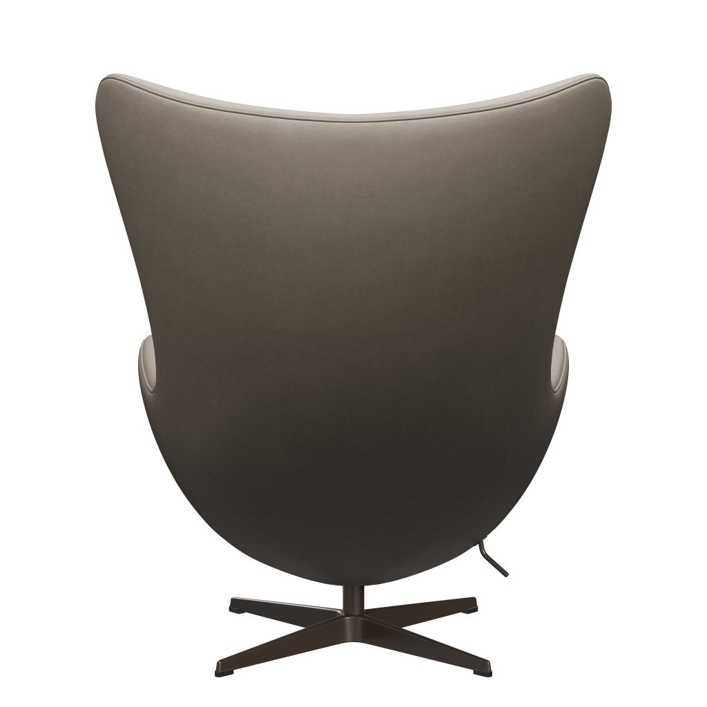 Fritz Hansen Le cuir de chaise à œufs, bronze brun / gris clair essentiel