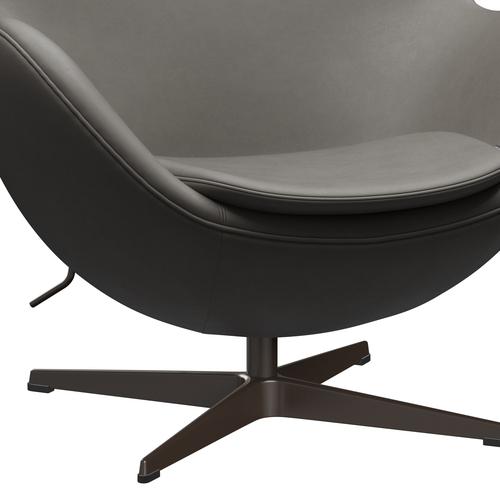 Fritz Hansen The Egg Lounge Chair Leather, Brown Bronze/Essential Lava