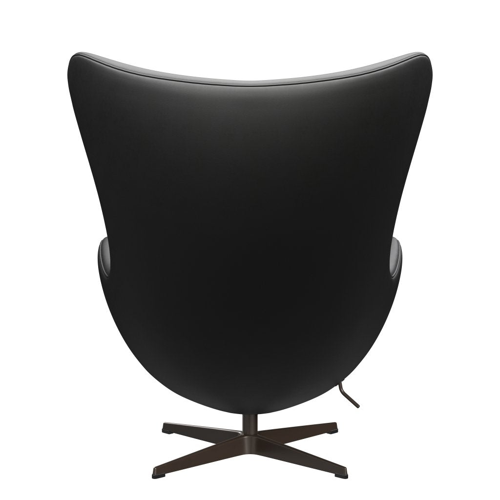 Fritz Hansen Le cuir de chaise d'oeuf, bronze brun / noir essentiel