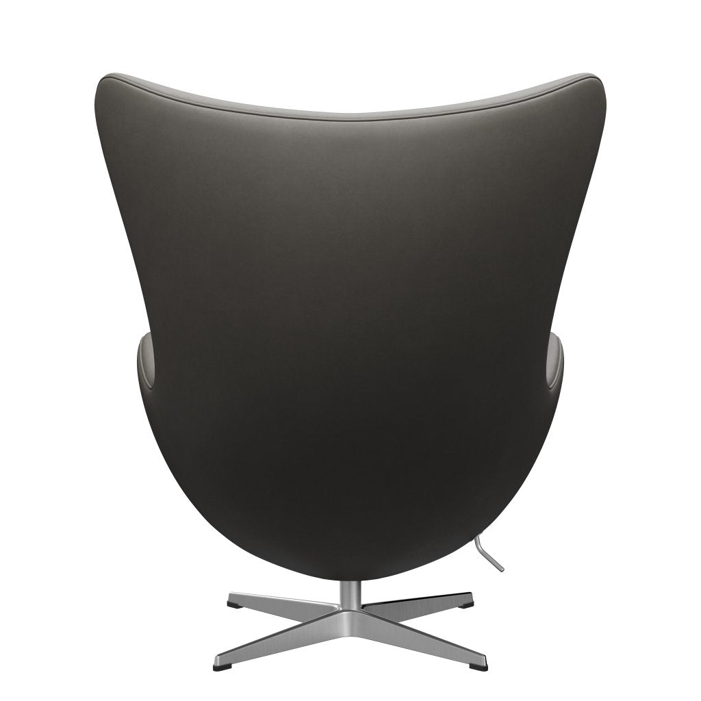 Fritz Hansen The Egg Lounge Chair Leder, Satin gebürstetes Aluminium/Essential Lava