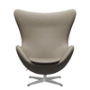 Fritz Hansen The Egg Lounge Chair Leather, Silver Grey/Essential Light Grey