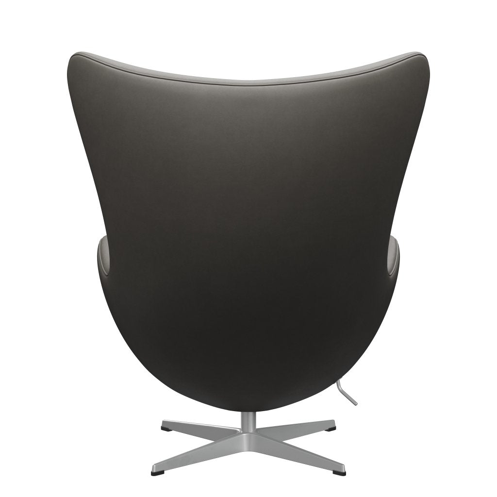 Fritz Hansen The Egg Lounge Chair Leder, Silbergrau/Essential Lava